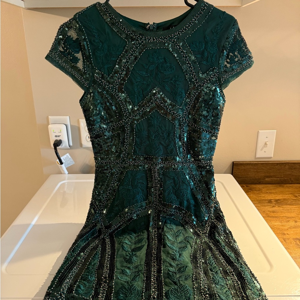 Lulu's Green Fit and Flare Mini Dress for Cocktail Nights